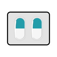 Medical and Health care concept represented by pill icon. isolated and flat illustration 