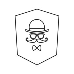 hat glasses mustache bowtie icon