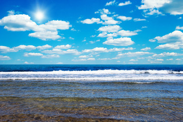 Beautiful sky and blue sea