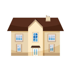 Two storey house icon, cartoon style