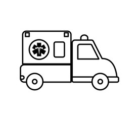 Medical and Health care concept represented by ambulance icon. isolated and flat illustration 