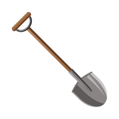 Shovel icon in cartoon style