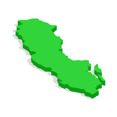 Green map of Sweden icon, isometric 3d style