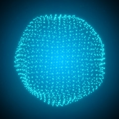 The sphere consisting of Points. Abstract Globe Grid. 3d Illustration