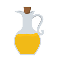 Organic and Healthy food concept represented by olive oil bottle icon. isolated and flat illustration 