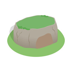 Sigiriya rock, Sri Lanka icon, isometric 3d style