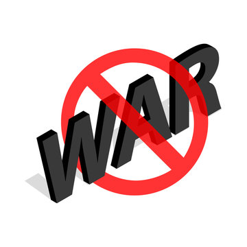 No war sign icon in isometric 3d style