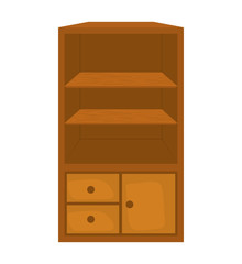 Furniture concept represented by wood shelf icon. isolated and flat illustration 