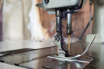 close up sewing machine