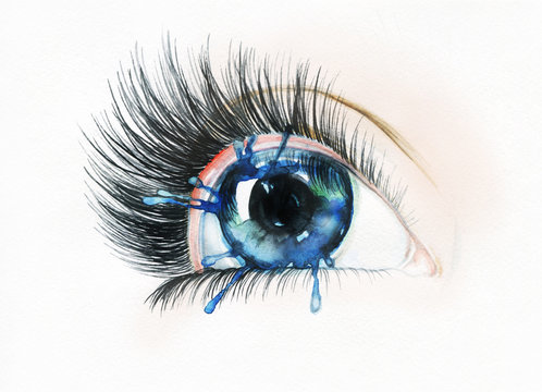 eye. abstract watercolor illustration 