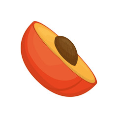 Organic and Healthy food concept represented by peach icon. isolated and flat illustration 
