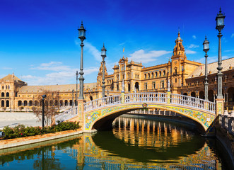 Plaza de Espana with bridges. Seville, Spain