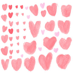 Red Heart brushes in for using in water color brush on art rough paper type.Heart brushes set for...