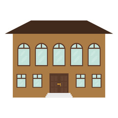Family home concept represented by house with window icon. isolated and flat illustration 