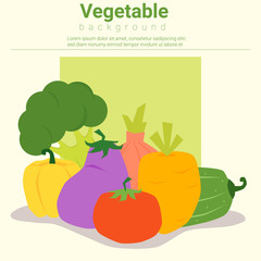 Healthy food background with vegetable, vector, illustration