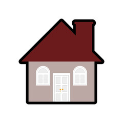 Family home concept represented by house with window icon. isolated and flat illustration 