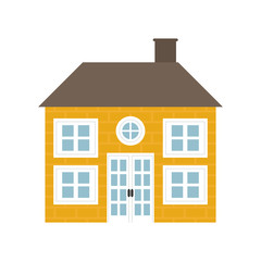 Family home concept represented by house with window icon. isolated and flat illustration 