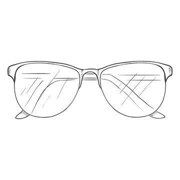Vector Single Sketch Glasses
