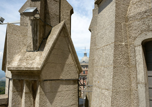 Architectural detail of temple that on Tibidabo Mountain, Barcel