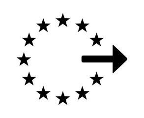 Exiting or withdrawing from the European Union flat icon for apps and websites