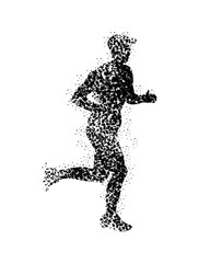 Fototapeta na wymiar Marathon Runners silhouette art