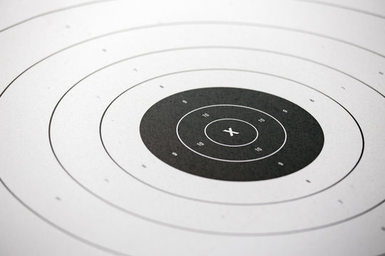'x' on paper shooting target for law enforcement shooting practice