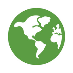 earth, globe, ecology green icons set on white background