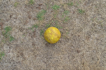 old softball in field
