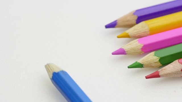 Sharpening color pencil.
