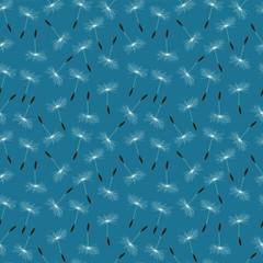 Fototapeta premium seamless pattern with Flying of dandelion seeds