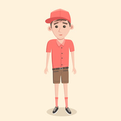 Cartoon boy. Vector illustration. Isolated background. Happiness kid