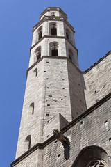 Tower of Gothic church Santa Maria del Mar, Barcelona, Spain