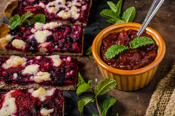 Traditional Czech crumble with berries