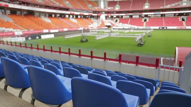 empty seats in a football stadium