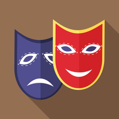 Carnival mask icon, flat style