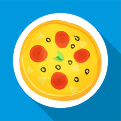 Pizza icon, flat style