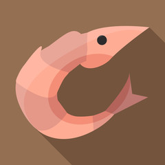 Shrimp icon, flat style