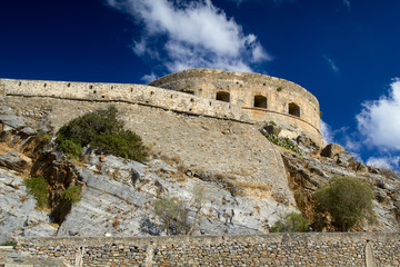 Fototapeta premium The tower with loopholes on the island-fortress of Spinalonga. Greece, Crete