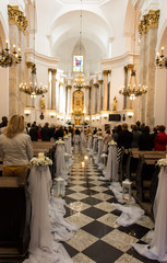 Chelm, Poland - June 11, 2016: Wedding in the bBasilica of the V