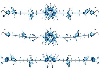 set of floral vignettes