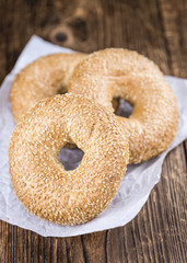 Bagels (with Sesame; selective focus)