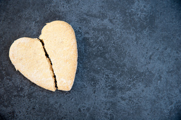 Broken heart shaped cookie