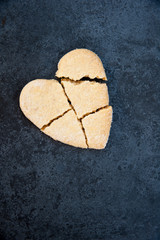 Broken heart shaped cookie