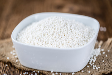 Wooden table with Tapioca