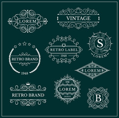 Retro labels and vintage badges.