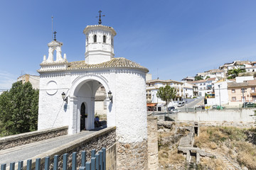 Fototapeta na wymiar la Virgen bridge over Cubillas River in Pinos Puente town, Granada, Spain