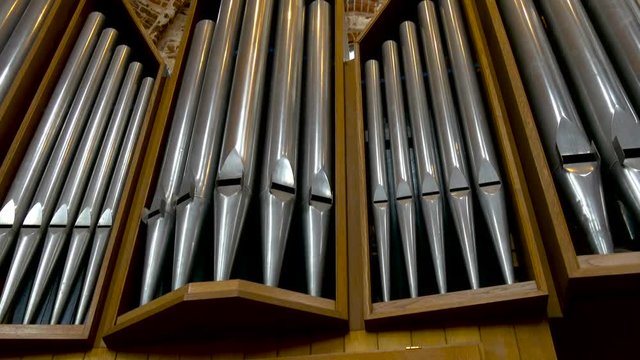 The metal organs inside the church it is a big instrument found in the church in tallin