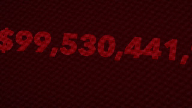 National GDP or Debt Counter in USD Animation