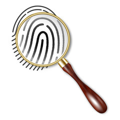 fingerprint under a magnifying glass