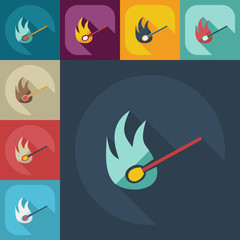 Flat modern design with shadow icons match